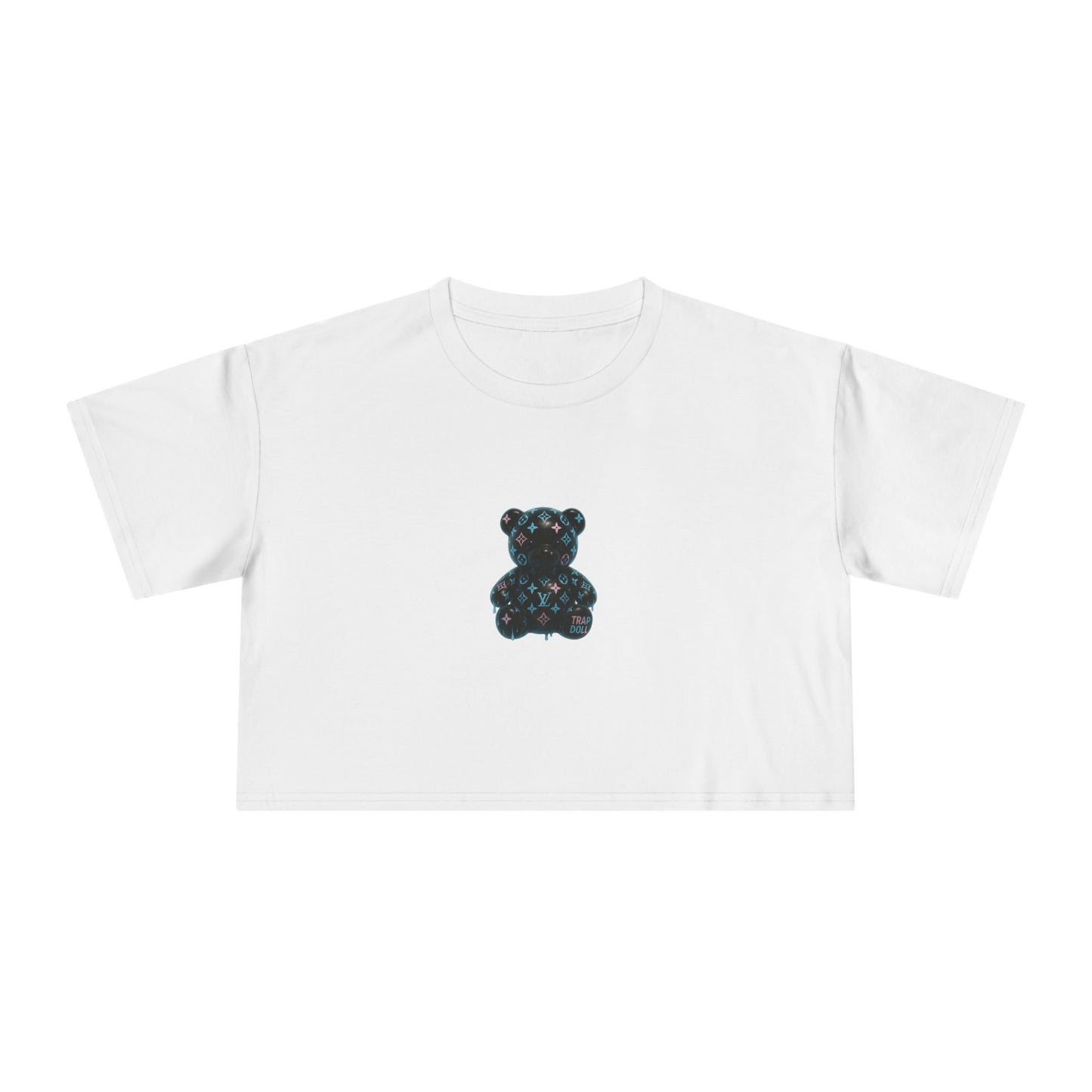 Pastel LV Drip Bear Crop Tee