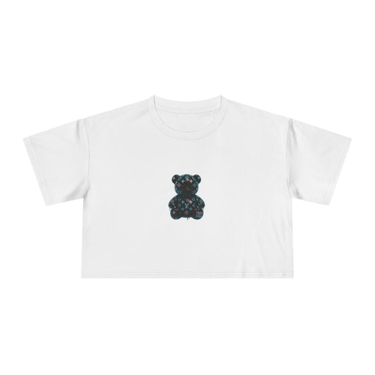 Pastel LV Drip Bear Crop Tee