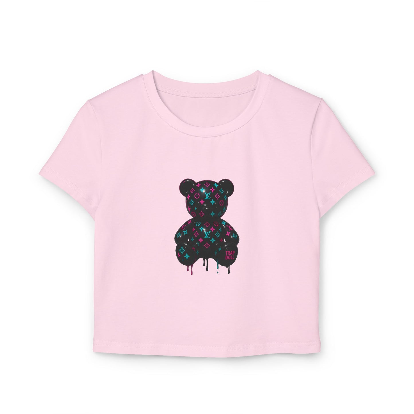 Pink/Teal LV Drip Bear Baby Tee