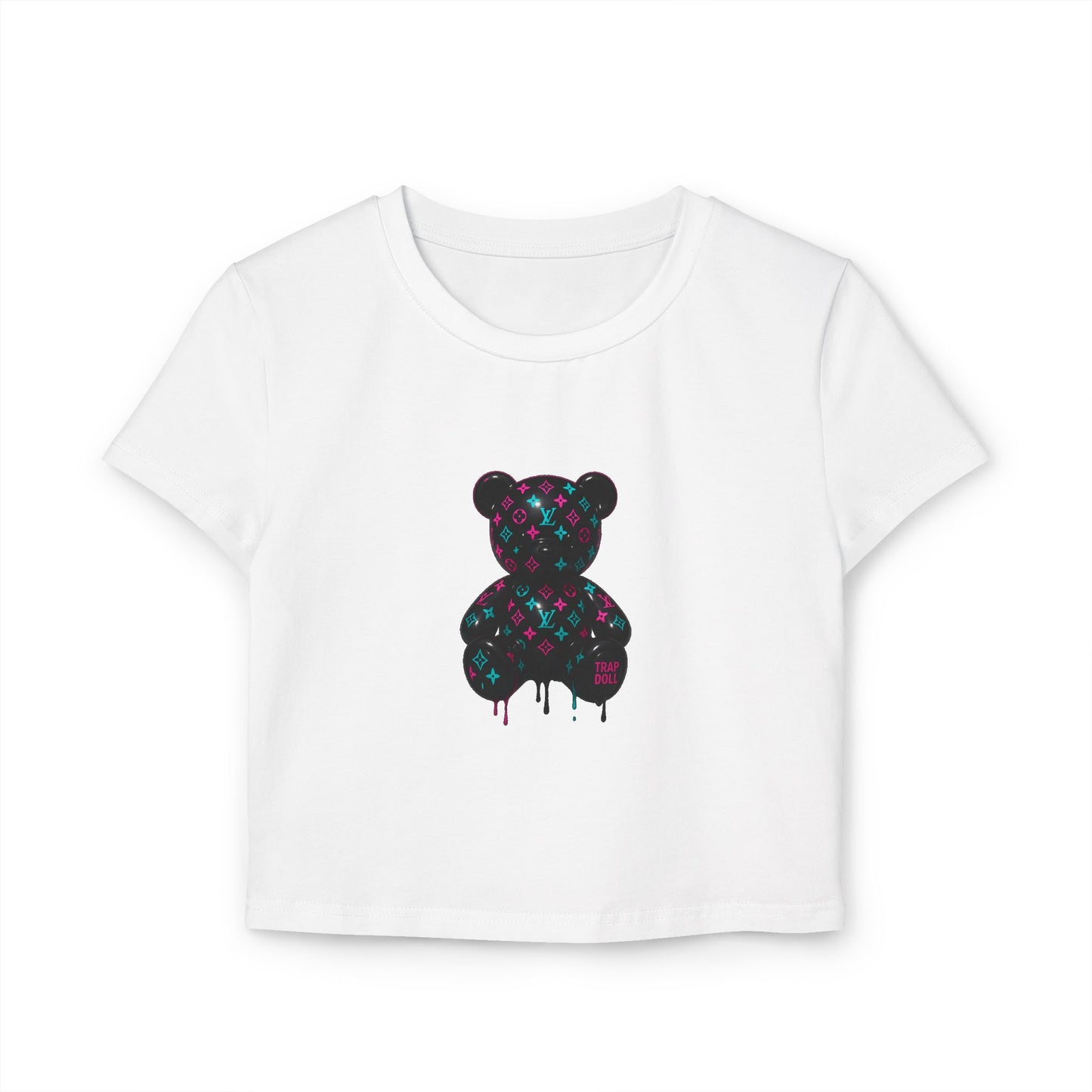 Pink/Teal LV Drip Bear Baby Tee