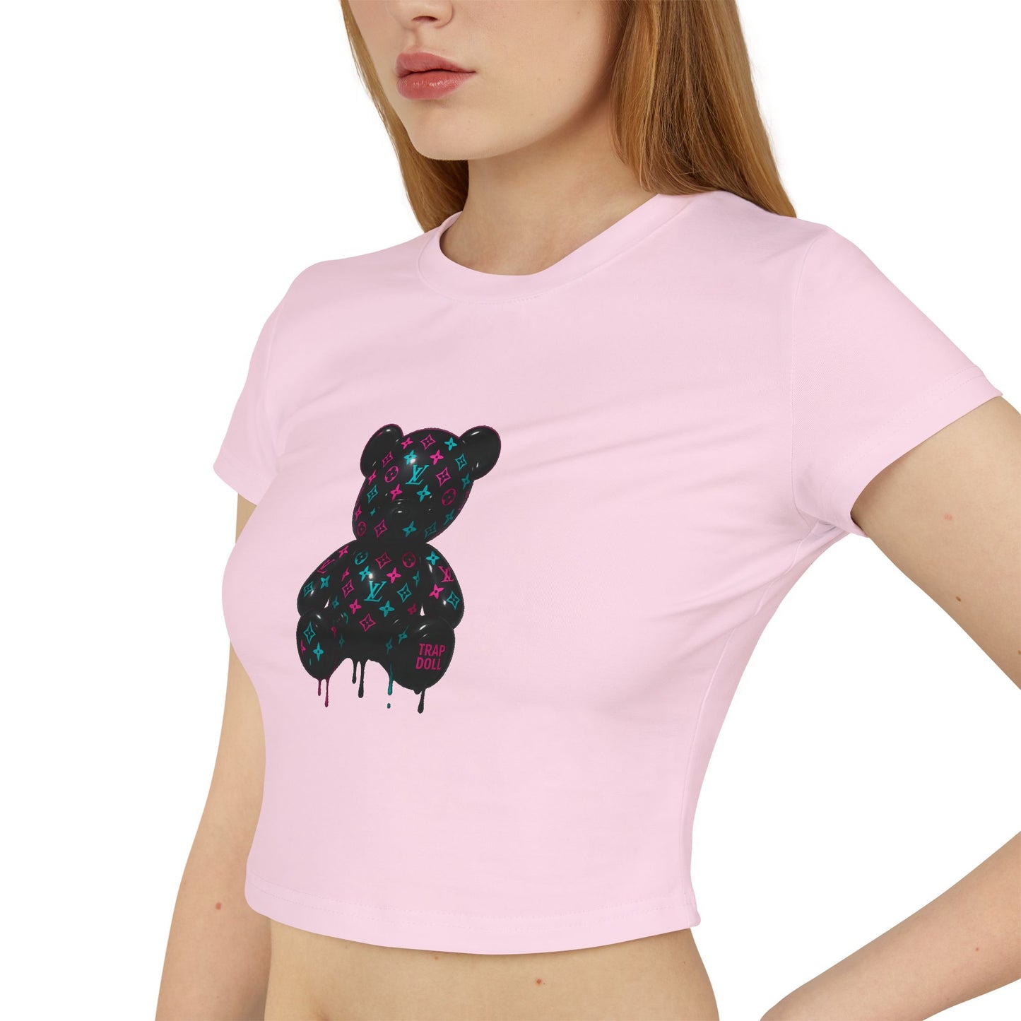 Pink/Teal LV Drip Bear Baby Tee
