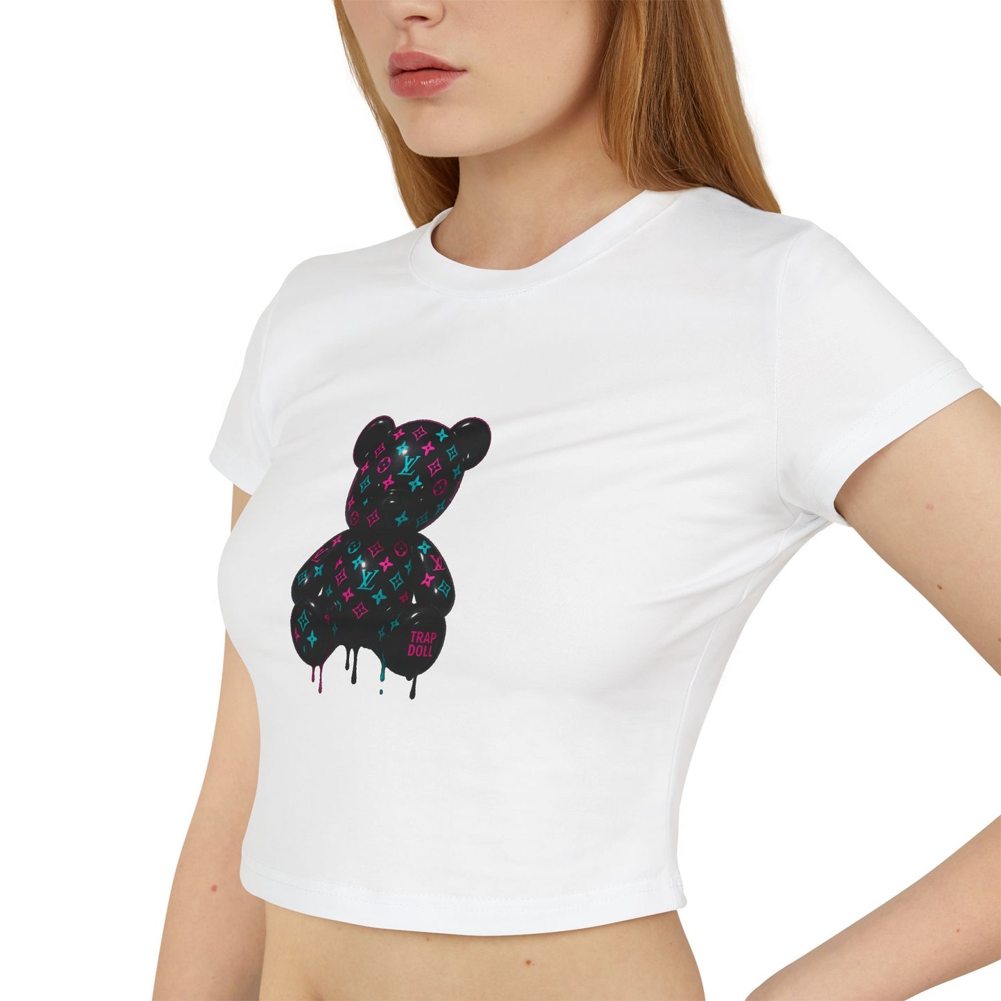 Pink/Teal LV Drip Bear Baby Tee