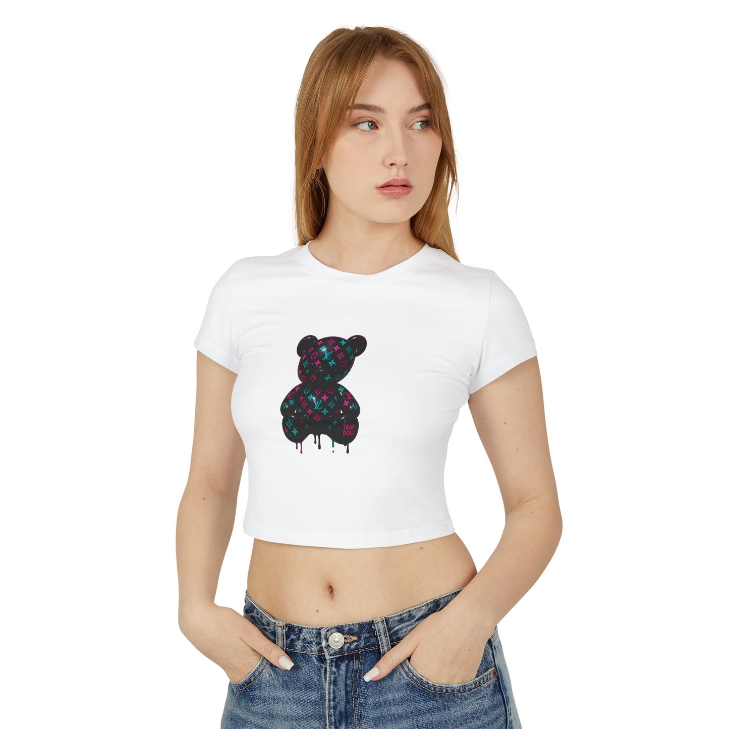Pink/Teal LV Drip Bear Baby Tee